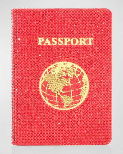Judith Leiber Allover Crystal Passport Holder - Pink