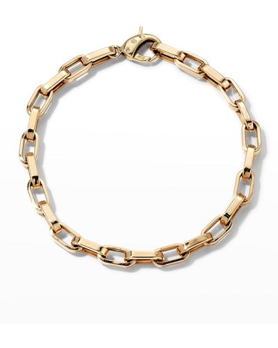 Dru Antiqued Link Bracelet With Diamond Clasp - Metallic