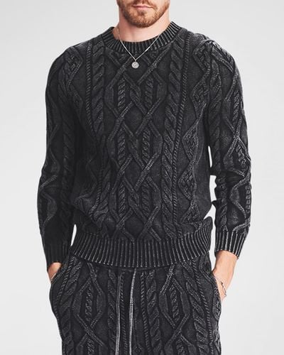 SER.O.YA Liam Cable-knit Sweater - Black