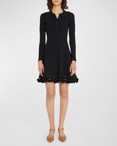 Ulla Johnson Cybil Embellished-Hem Knit Mini Dress - Black