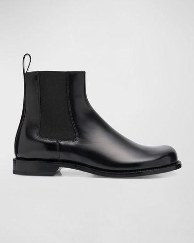 Loewe Terra Leather Chelsea Boots - Black