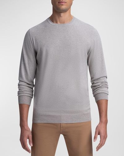 Bugatchi Cotton-cashmere Crewneck Sweater - Gray