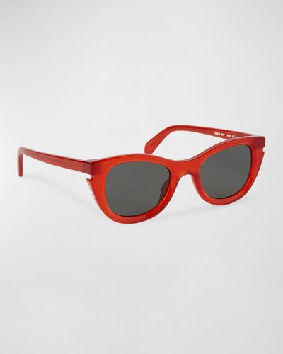 Off-White c/o Virgil Abloh Boulder Acetate Cat-eye Sunglasses - Red