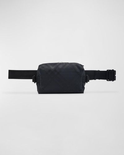 Burberry Nylon Check Belt Bag - Black