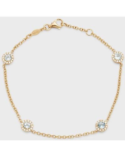 Kiki McDonough Grace 18k Yellow Gold Chain Bracelet With Green Amethyst And Diamonds - Natural