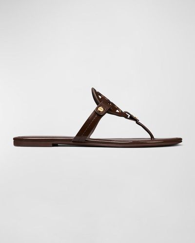 Tory Burch Miller Patent Leather Sandals - Brown