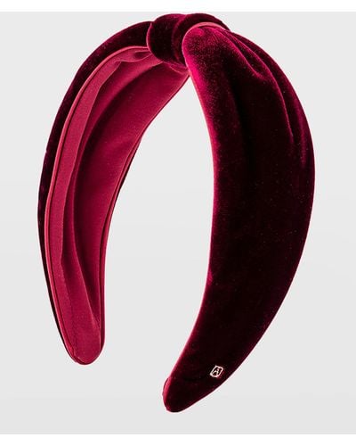 Alexandre De Paris Knot Velvet Headband - Red
