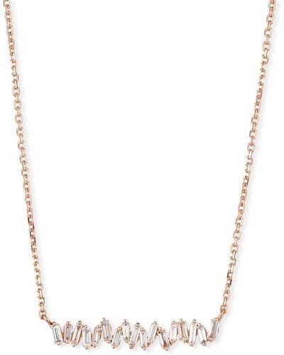 KALAN by Suzanne Kalan 18k Rose Gold Diamond Baguette Necklace, 0.30 Tdcw - White