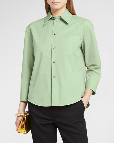 Jil Sander Long-Sleeve Collared Shirt - Green