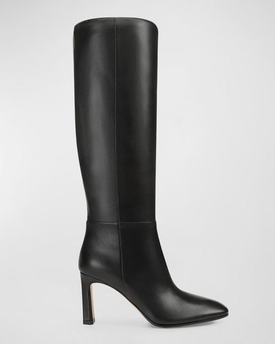 Sergio Rossi Leather Knee Boots - Black