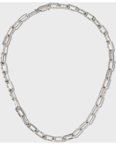 Bottega Veneta Sterling Silver Chain Necklace - White
