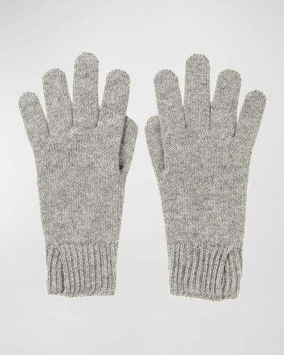 Johnstons of Elgin Gray Split Cuff Cashmere Gloves