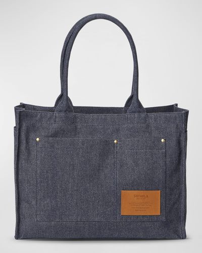 Shinola Shopper Denim Tote Bag - Blue