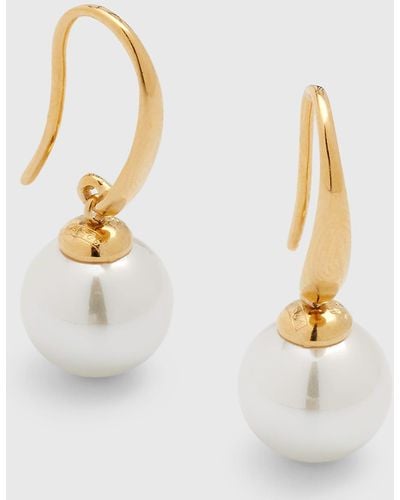 Majorica Lyra Pearl On French Wire Earrings - Metallic
