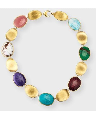 Marco Bicego Lunaria 18k Yellow Gold Collar Necklace With Mixed Stones, 17.75"l - Blue