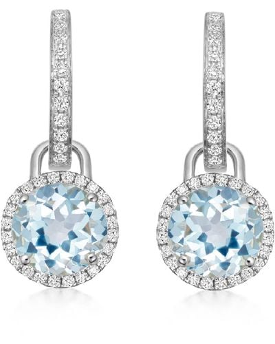 Kiki McDonough Grace 18K Mini Topaz Diamond Drop Earrings - Blue