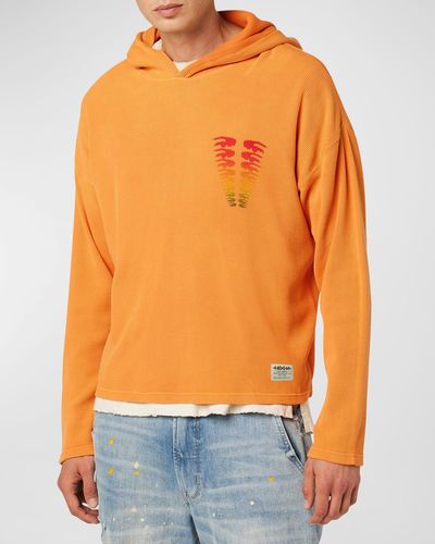 Hudson Jeans Relaxed Fit Thermal Hoodie - Orange