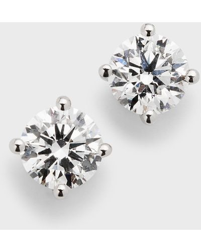 Neiman Marcus Lab Grown Diamond 18K Round Stud Earrings, 2.0Tcw - White