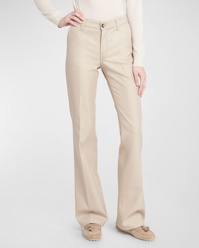 Loro Piana Thayer Luxury Cotton Straight-leg Pants - Natural