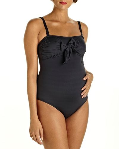 Pez D'or Maternity Bow-Front One-Piece Swimsuit - Black