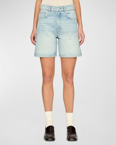DL1961 Taylor Ultra High-Rise Denim Shorts - Blue