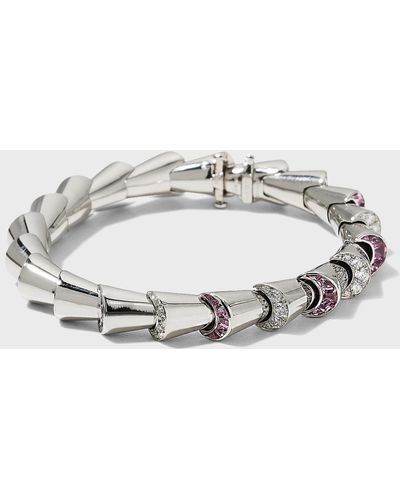 Oscar Heyman Platinum Pink Sapphire Round Diamond Cornucopia Bracelet - Metallic