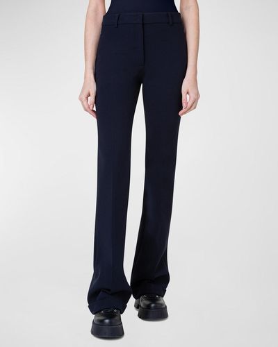 Akris Marisa Wool Pants With Rolled Cuffs - Blue