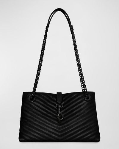 Rebecca Minkoff Edie Medium Quilted Leather Tote Bag - Black