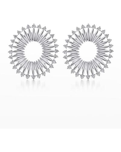 Hueb 18k White Gold Earrings With Vs-gh Diamonds, 0.81tcw - Metallic