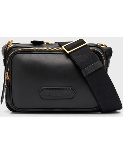 Tom Ford Medium Soft Leather Messenger Bag - Black