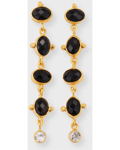 Dina Mackney Onyx Linear Earrings - Black
