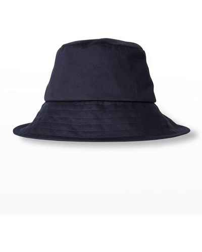 Janessa Leone Brody Bucket Hat W/ Straps - Blue