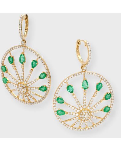 Kastel Jewelry 18k Yellow Gold Arinna Emerald And Diamond Earrings - Metallic