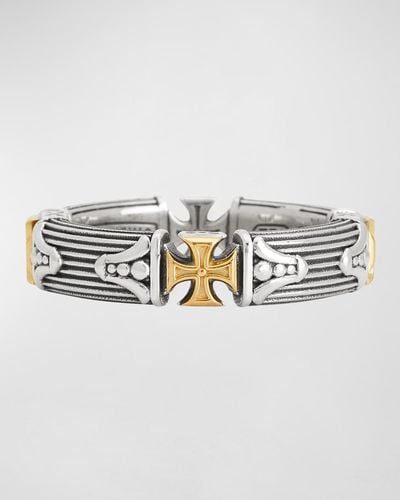 Konstantino Delos Two-tone Cross Band Ring, Size 7 - Metallic