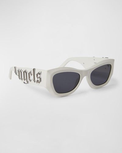 Palm Angels Canby Acetate & Metal Cat-Eye Sunglasses - Gray