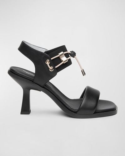 Nero Giardini Bungee Leather Dress Sandals - Black