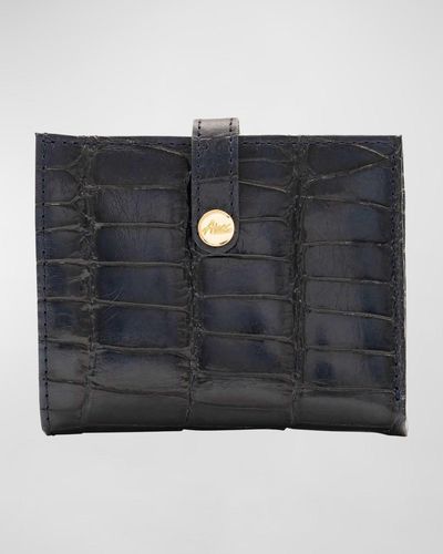 Abas Mini Alligator Bifold Wallet - Black