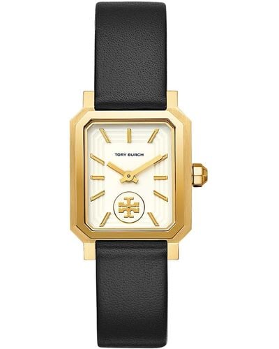 Tory Burch Robinson Goldtone And Luggage Leather Strap Watch - Metallic