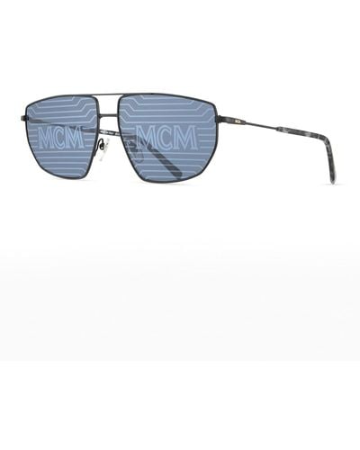 MCM Holographic Metal Aviator Sunglasses - Blue
