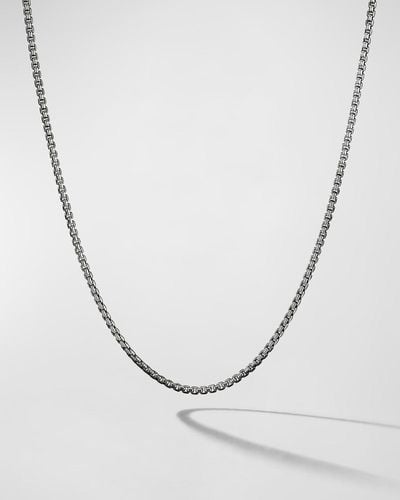 David Yurman 1.7mm Box Chain Necklace In Silver - White