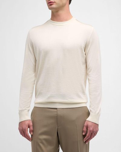 Stefano Ricci Cashmere-Silk Crewneck Sweater - Natural