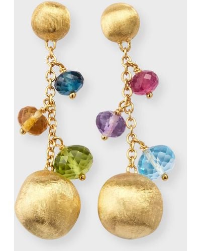 Marco Bicego 18K Africa Single Strand Earrings With Mixed Gems - Multicolor