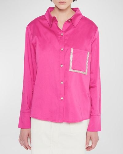 AS by DF Valentina Embellished Blouse - Pink