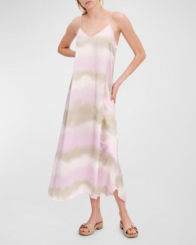 ATM Silk Charmeuse Sleeveless Maxi Dress - Pink