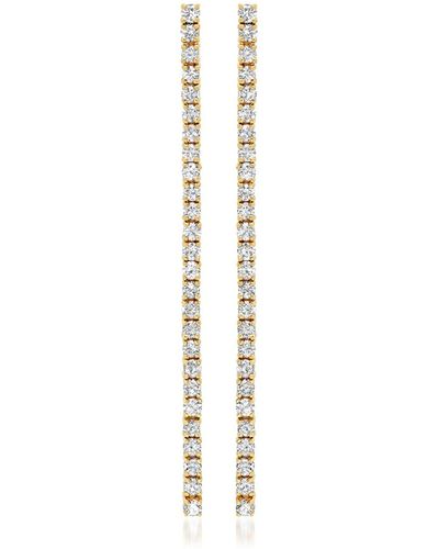 Jennifer Meyer 18k Yellow Gold 4-prong Diamond Tennis Earrings - White
