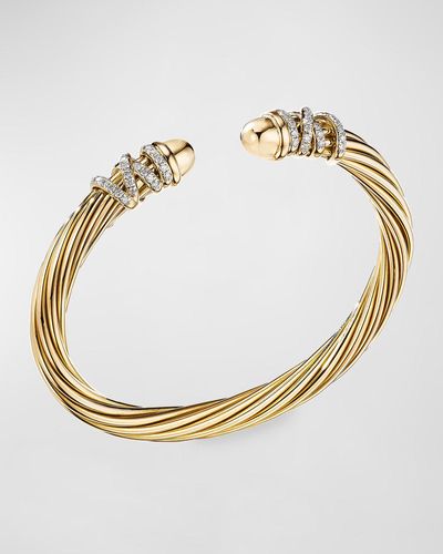 David Yurman Helena Pearl Bracelet With Diamonds, Size L - Metallic