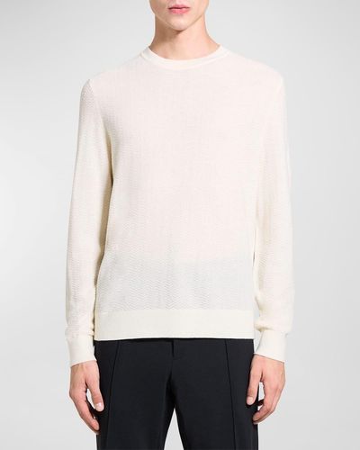 Theory Merino Wool Crewneck Sweater - White