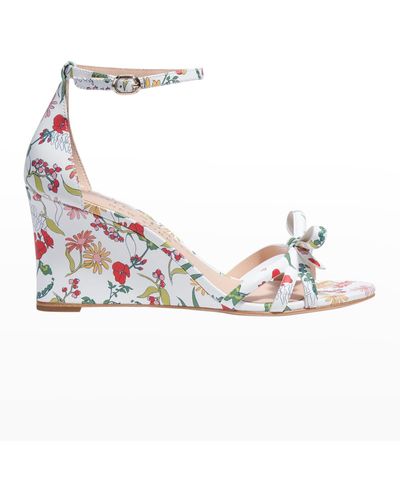 Kate Spade Flamenco Floral Bow Wedge Sandals - Multicolor