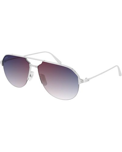 Cartier Ct0229s-004 60 Metal Sunglasses - Purple