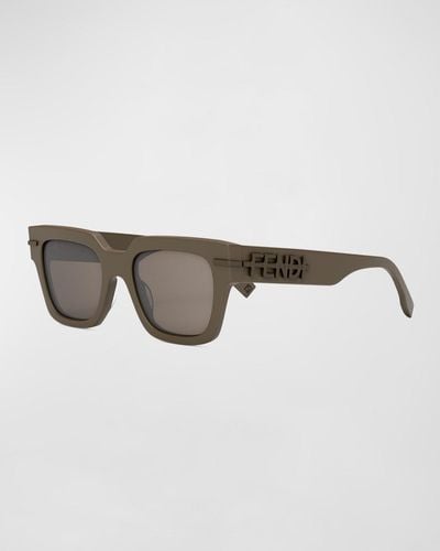 Fendi Tonal Logo Acetate Square Sunglasses - Multicolor
